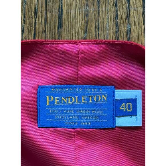 Vintage Pendleton Men's Red Plaid Tartan Wool Christmas Winter Preppy SteamPunk - Picture 8 of 10